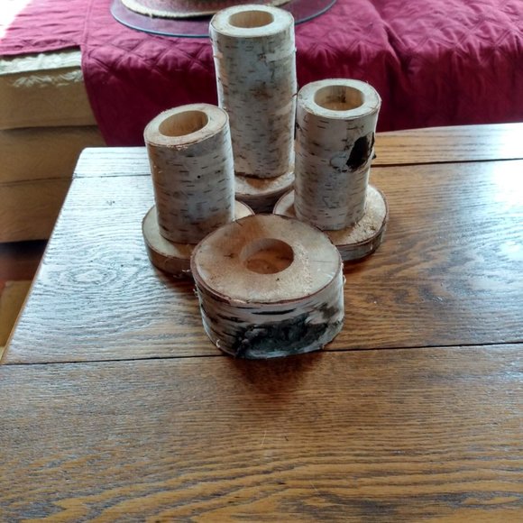 Nature Accents Real Raw Cut Birch Bark Logs Candle Holders Disks Centerpiece Crafts Poshmark